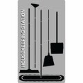 5S Supplies 5S Housekeeping Shadow Board Broom Station Version 9 - Gray Board / Black Shadows No Broom HSB-V9-GRAY/BLACK-BO